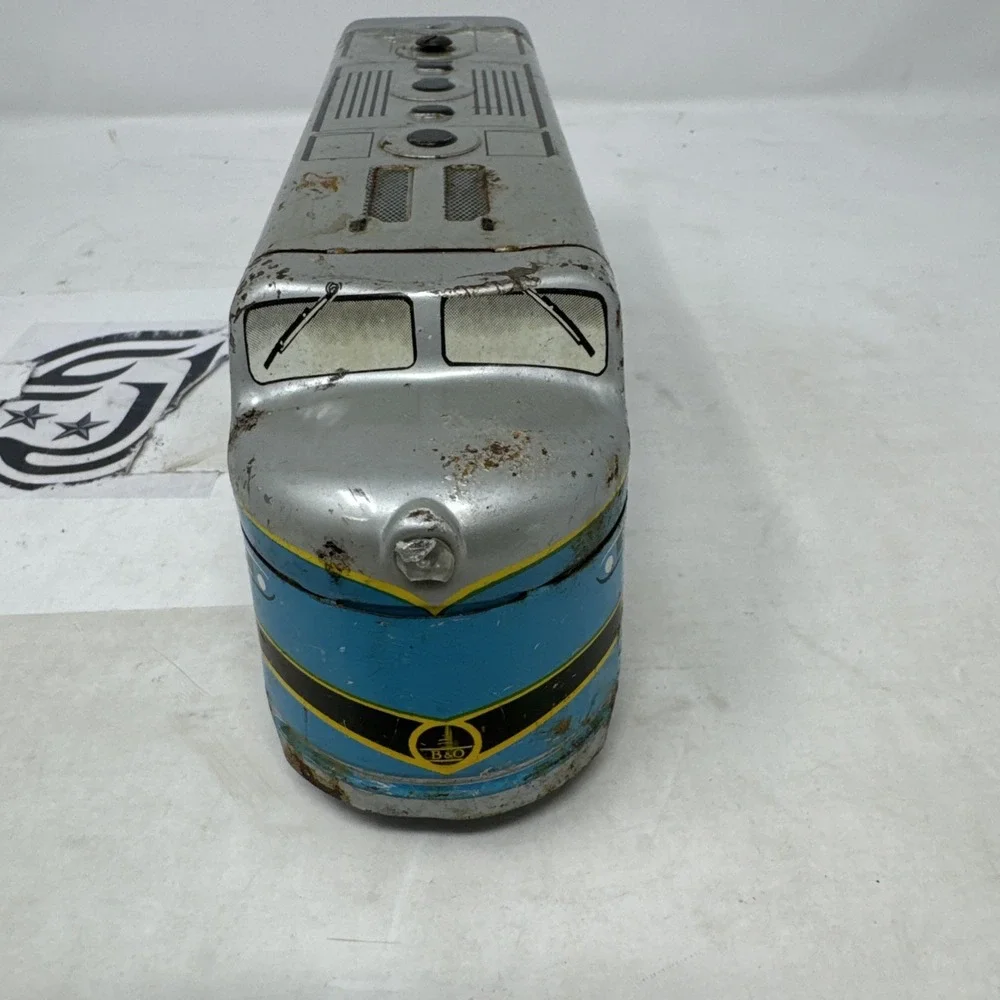 Marx Baltimore & Ohio Diesel Locomotive‎ O Scale Blue Silver Tin Litho Engine 62